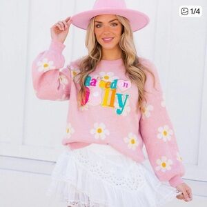 Judith March Mauve Pink 'Raised on Dolly' Embroidered Sweatshirt
